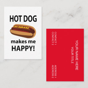 Cartão De Visita Cachorro-Quente Me Faz Feliz Cachorro-Quente