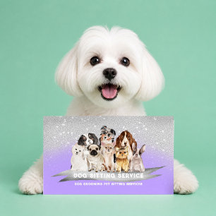 Cartão De Visita Cachorro Rosa Influenciador Contato Aquarela Filho