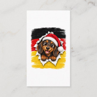 Cartão De Visita Cachorro-salsicha de Natal alemão