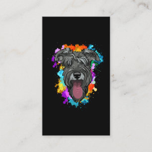 Cartão De Visita Cachorro Schnauzer Cachorro Colorido
