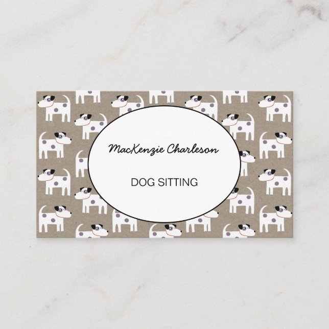 Cartão De Visita Cachorro Sentado Jack Russell Terrier Brown Paper (Frente)