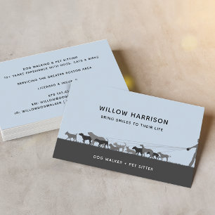 Cartão De Visita Cachorro Silhouette Moderno Andando