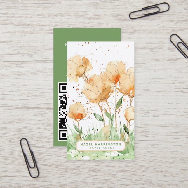 Cartão De Visita Cachorro Simples Personalizado Cachorro QR Digital (Frente/Verso In Situ)