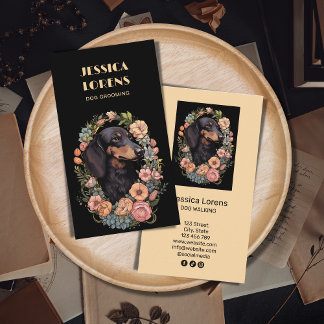 Cartão De Visita Cachorro-Vintage Pet Dachshund Puppy