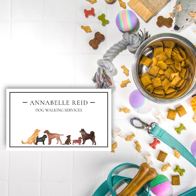 Cartão De Visita Cachorro Walker Watercolor Silhouket Professional (Criador carregado)