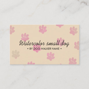 Cartão De Visita Cachorros patas rosa creme tosador simples babá de