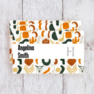 Cartão De Visita Cacto do crânio do boho do deserto do boho Ocident