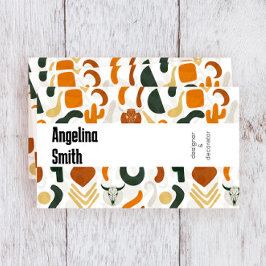 Cartão De Visita Cacto do crânio do boho do deserto do boho Ocident