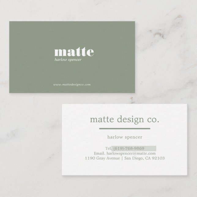 Cartão De Visita Cacto | Profissional mínimo elegante moderno (Frente/Verso)