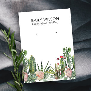 CARTÃO DE VISITA CACTUS BLUSH PROTEA FOLIAGE STUD EARRING DISPLAR B