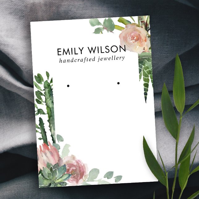 CARTÃO DE VISITA CACTUS BLUSH PROTEA FOLIAGE STUD EARRPLAY (Criador carregado)