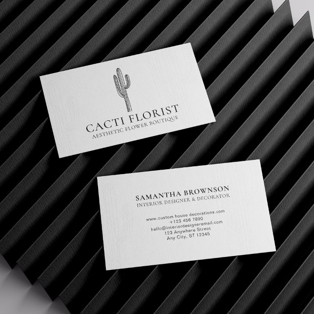 Cartão De Visita Cactus Desert Flower Abstrato Boho Cactos (Cactus Desert Flower Abstract Boho Cacti Business Card)