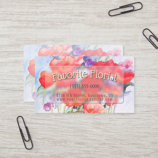 Cartão De Visita Cadeias Vermelhas Selvagens (Frente/Verso In Situ)