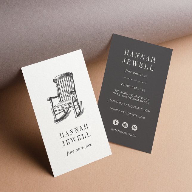 Cartão De Visita Cadeira Antiga | Mobiliário Vintage (Criador carregado)