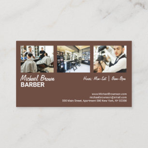 Cartão De Visita Cadeira de barbeiro foto personalizada salão de ca