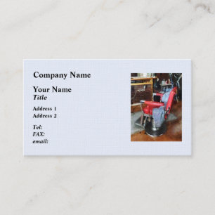 Cartão De Visita Cadeira de barbeiro vermelha