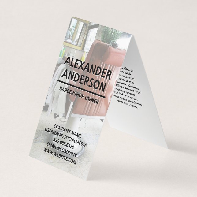 Cartão De Visita Cadeira de Barbershop (Frente)