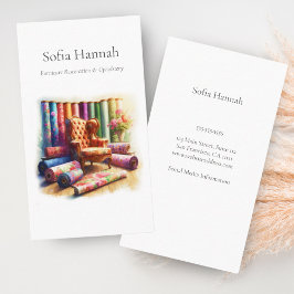 Cartão De Visita Cadeira E Tecido De Retorno, Restauração Do Mobili