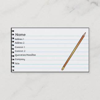 Cartão De Visita Caderno - negócio