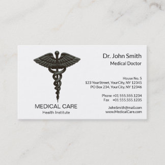 Cartão De Visita Cadubo Médico Simples Profissional Branco Preto