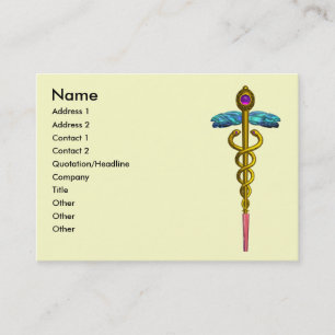 Cartão De Visita CADUCEUS, ametísta de ouro vibrante