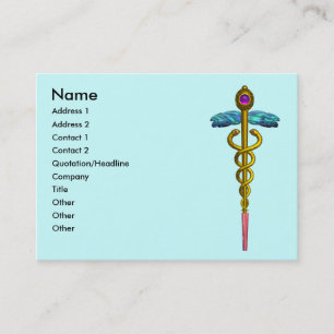Cartão De Visita CADUCEUS, ametísta de ouro vibrante