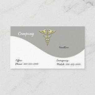 Cartão De Visita Caduceus Dourado