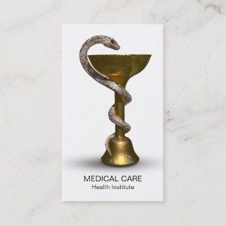 Cartão De Visita Caduco Branco de Bronze de Hygieia Cobra Bowl para