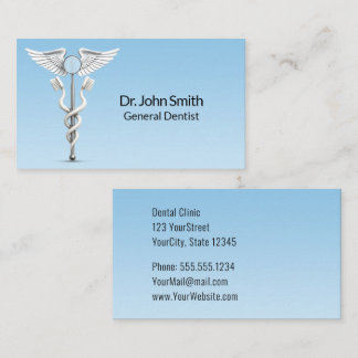 Cartão De Visita Caduco Branco Espelho Dental Pincel Médico