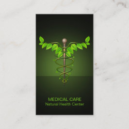 Cartão De Visita Caduco Médico Holístico Alternativo Folha Verde