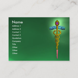 Cartão De Visita CADUEUS, JADE, ametista de ouro vibrante VERDE ros