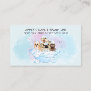 Cartão De Visita Cães Azuis Moles Spa Nomeação do Groomer