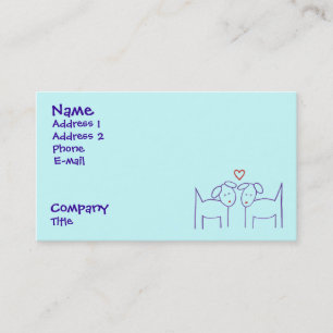 Cartão De Visita Cães com coração