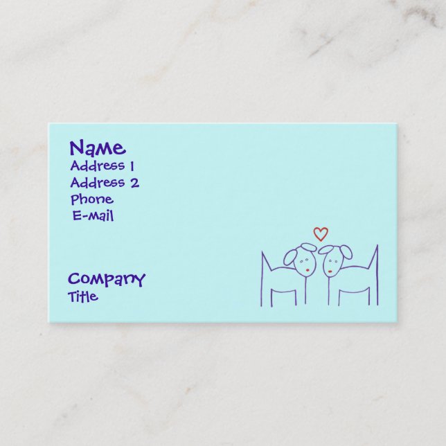 Cartão De Visita Cães com Coração (Frente)