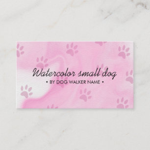 Cartão De Visita Cães de aguarela rosa tosador simples babá de anim