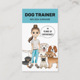 Cartão De Visita Cães De Cartoon E Criadora De Cães Personalizável