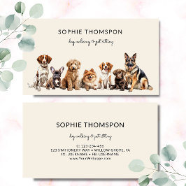 Cartão De Visita Cães e animais de companhia que andam