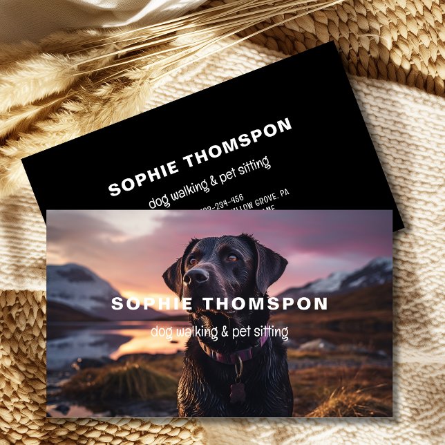 Cartão De Visita Cães e animais de companhia que andam (Criador carregado)