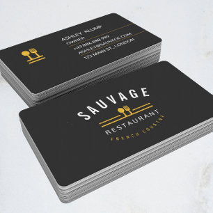 Cartão De Visita Café alaranjado do restaurante da restauração d