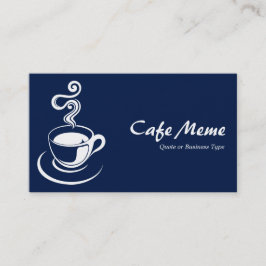 Cartão De Visita Café - Azul branco e escuro 001744