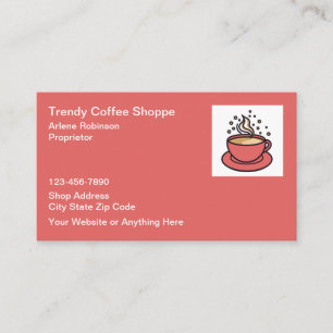 Cartão De Visita Café Bistrô Lanchonete de Café da Moda