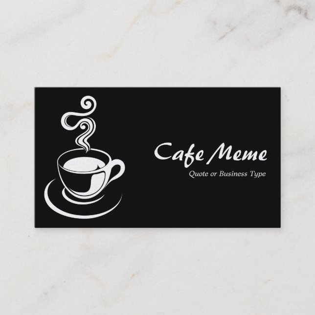 Cartão De Visita Café - Branco e Preto (Dourado) (Frente)