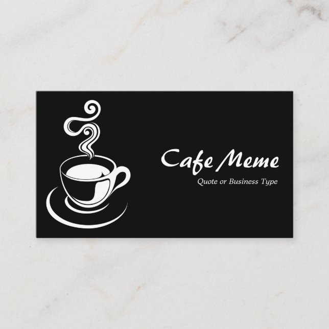 Cartão De Visita Café - Branco e Preto (Dourado) (Frente)