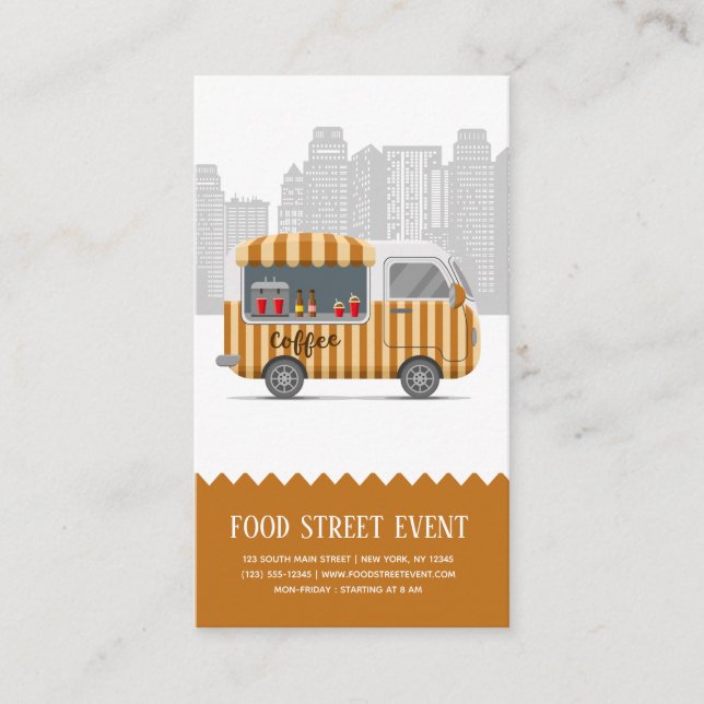 Cartão De Visita café cappucccino da rua de caminhão comida (Frente)