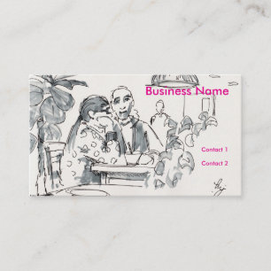 Cartão De Visita Café com desenho de plantas