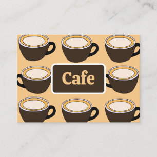 Cartão De Visita Café com Padrão de Xícara de Café
