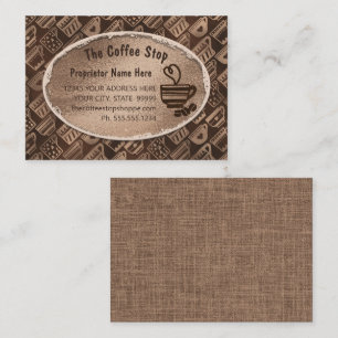 Cartão De Visita Café Compro Latão Artes Mug Bebê Chocolate Castanh