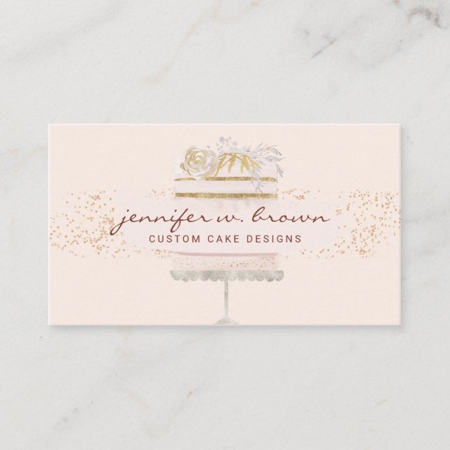 Cartão De Visita Café da padaria cor-de-rosa (Frente)