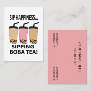 Cartão De Visita Café de Chá Boba Bubble Tea