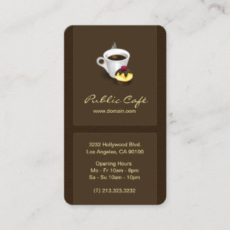 Cartão De Visita Café de Chocolate Marrom Elegante